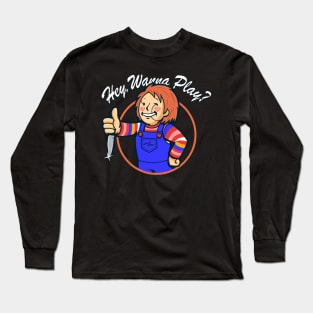 Funny Cute Child 80's Horror Movie Slasher Mashup Parody Long Sleeve T-Shirt